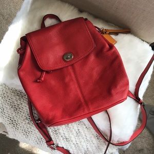 - FIRM - Red Coach Park Leather Backpack